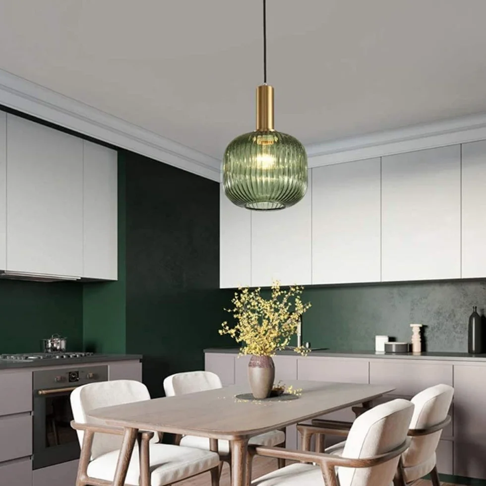 Szklana lampa wisząca, nowoczesna okrągła lampa sufitowa, metalowy żyrandol E27 Edison, kreatywna prostota, wisząca lampa zwisająca, pojedyncza głowica, oświetlenie w stylu nordyck