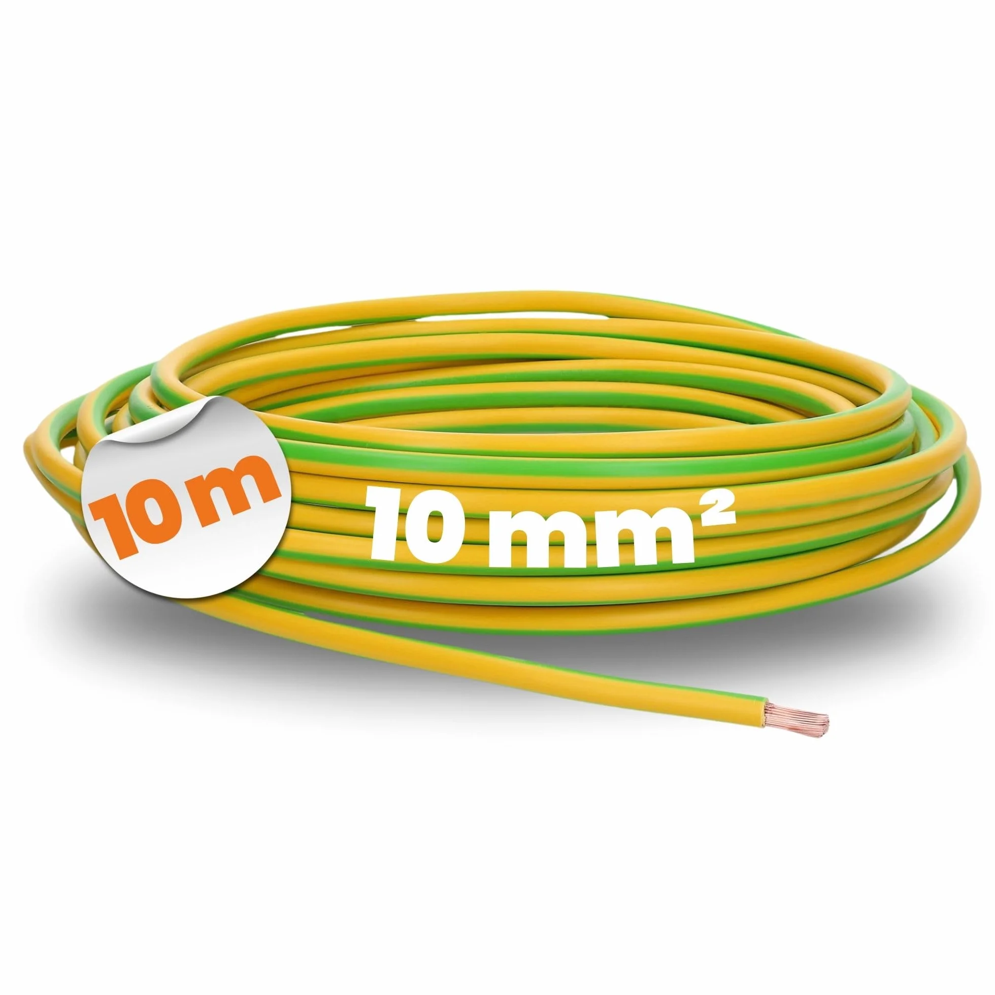 10 metrów Lapp 4520005 H07V-K 10 mm² zielono-żółty I przewód uziemiający I przewód okablowania I elastyczny przewód żyłowy I pojedyncza żyła PCW I żyła 10 mm2 I okablowanie