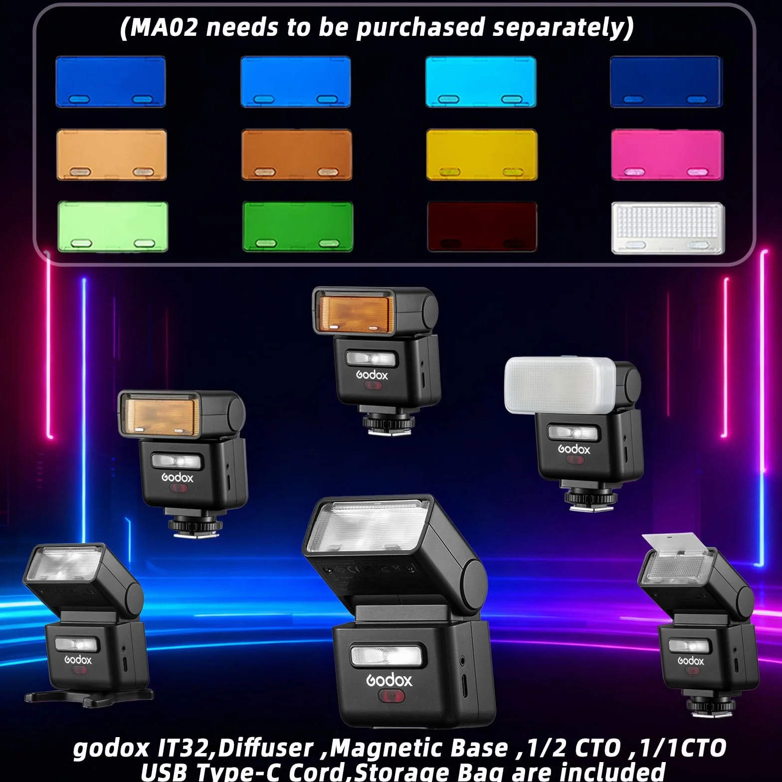 Godox iT32 TTL Lampa Błyskowa 2.4GHz HSS 1/8000s Ekran Dotykowy LED Akumulator