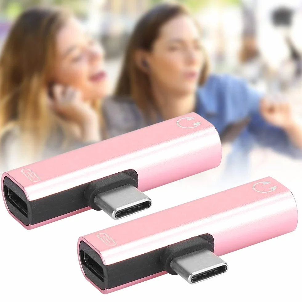 Adapter Słuchawkowy USB C do 3.5 mm Typu C 2 w 1 Przewód Audio i Ładowarki