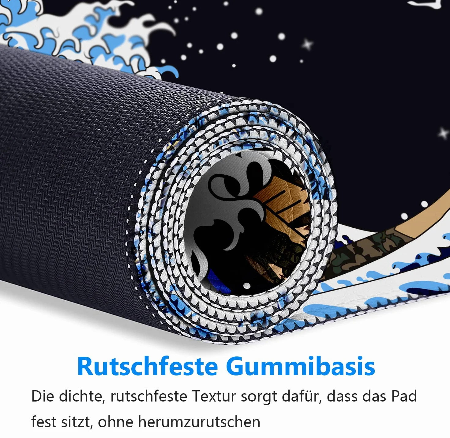 Podkładka pod mysz XXL 800x300 mm Gamingowa czarna wodoszczelna antypoślizgowa szyte krawędzie