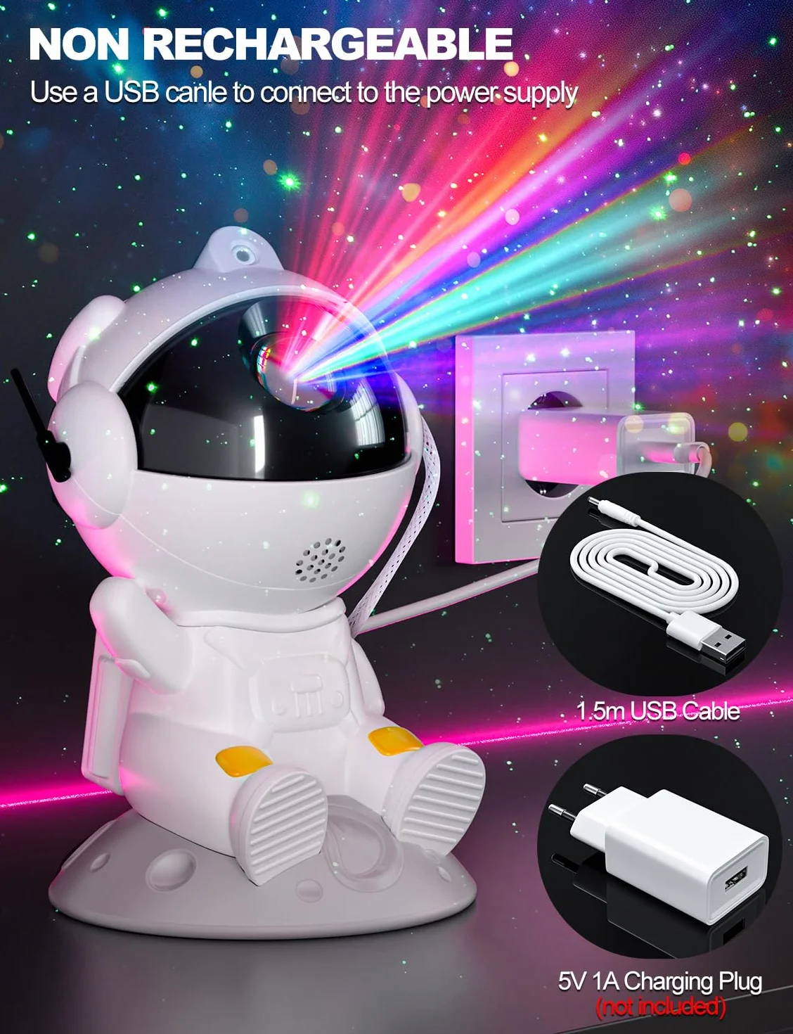 Astronaut Galaxy Star Projektor LED Star Night Light 360° Projektor HD Nebula Z Pilotem Nadaje się do dekoracji estetyki, przyjęć domowych, sypialni