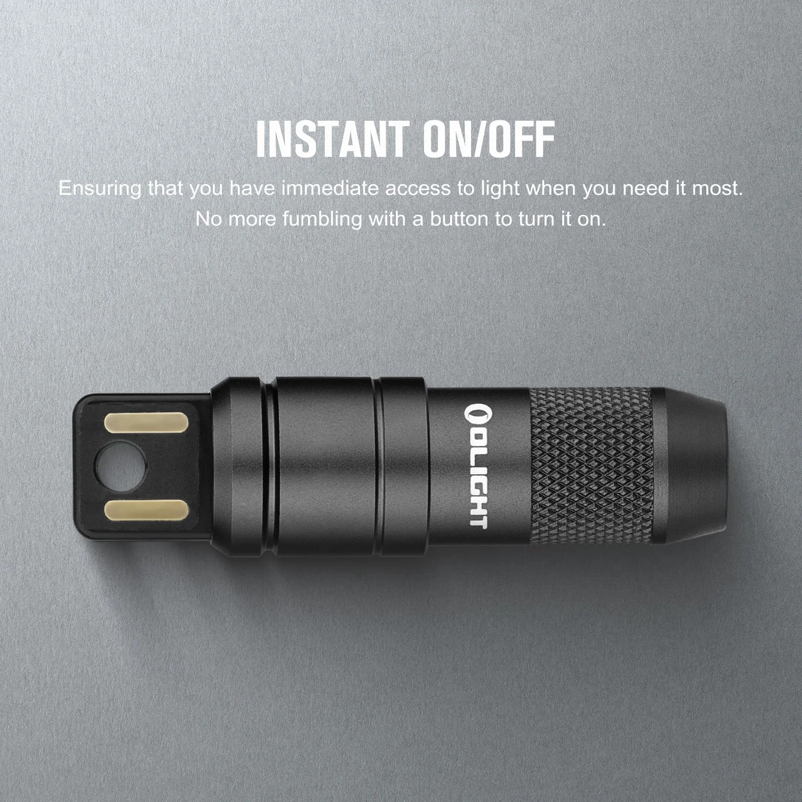 OLIGHT iMini 2 Mini LED USB ładowalna latarka brelok do kluczy z magnetyczną podstawą, 50LM 19,5g EOS brelok do kluczy lampa ręczna, IPX6 mała latarka kempingowa Czarny