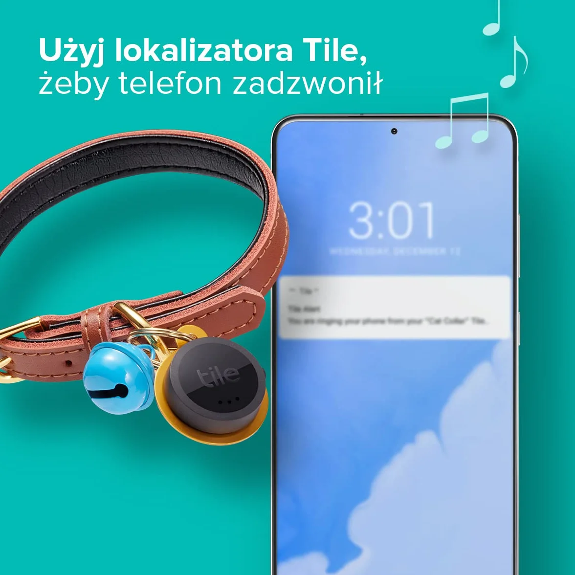 Bluetooth Tile Naklejka 1-pak zasięg 45 m czarna