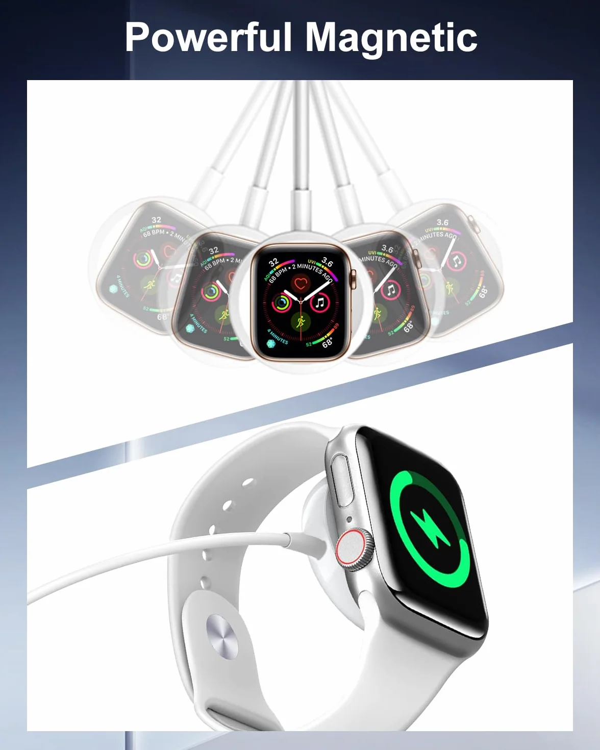 Ładowarka magnetyczna do Apple Watch z kablem 2M szybkie ładowanie bezprzewodowe Apple Watch Series 11/10/9/8/7/6/5/4/3/2/SE/Ultra