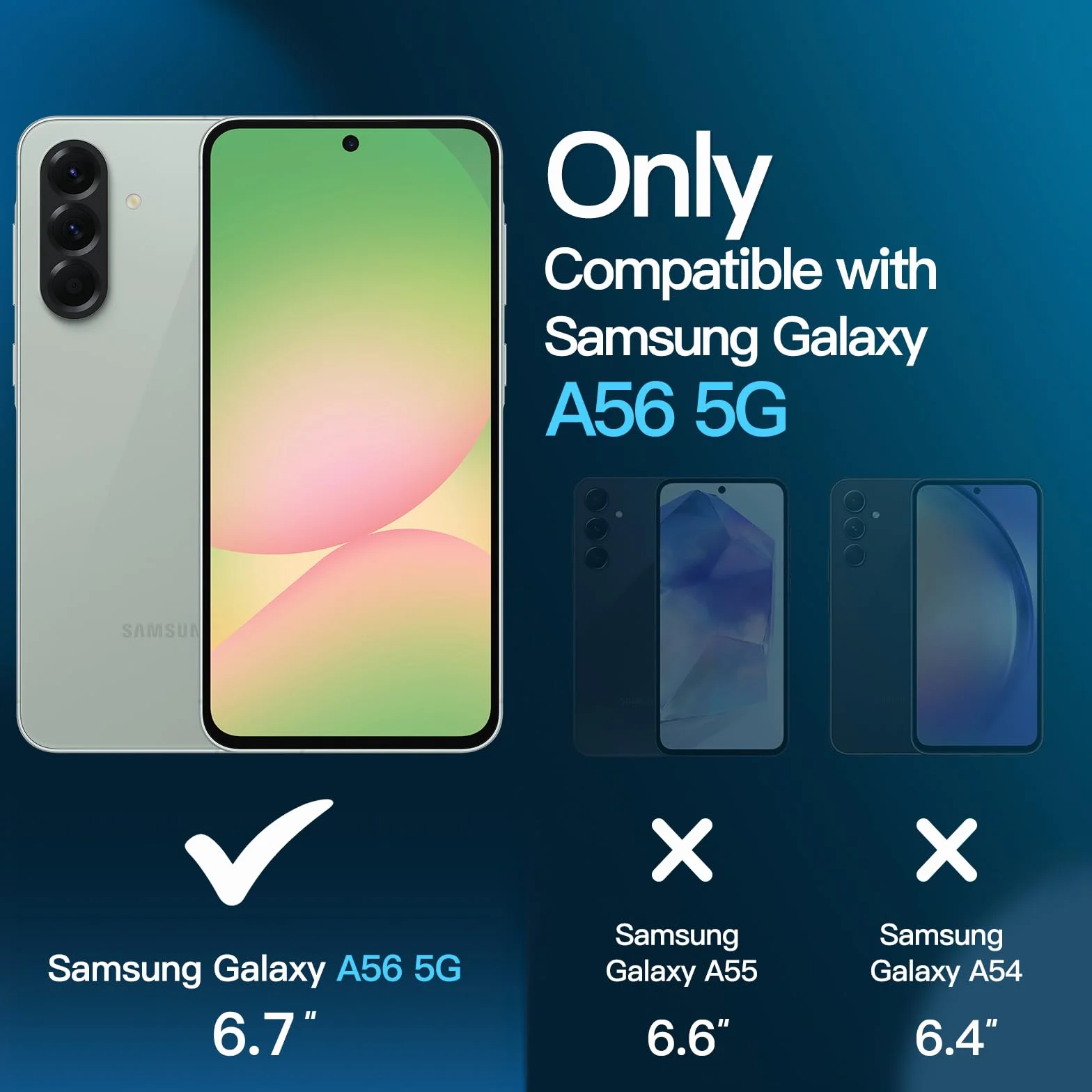 JETech 3 w 1 Matowe Etui do Samsung Galaxy A56 5G z Ochraniaczem Ekranu Szkło Hartowane, Przeświecający Oszroniony Osłona z Ochroną Aparatu (Oliwa)
