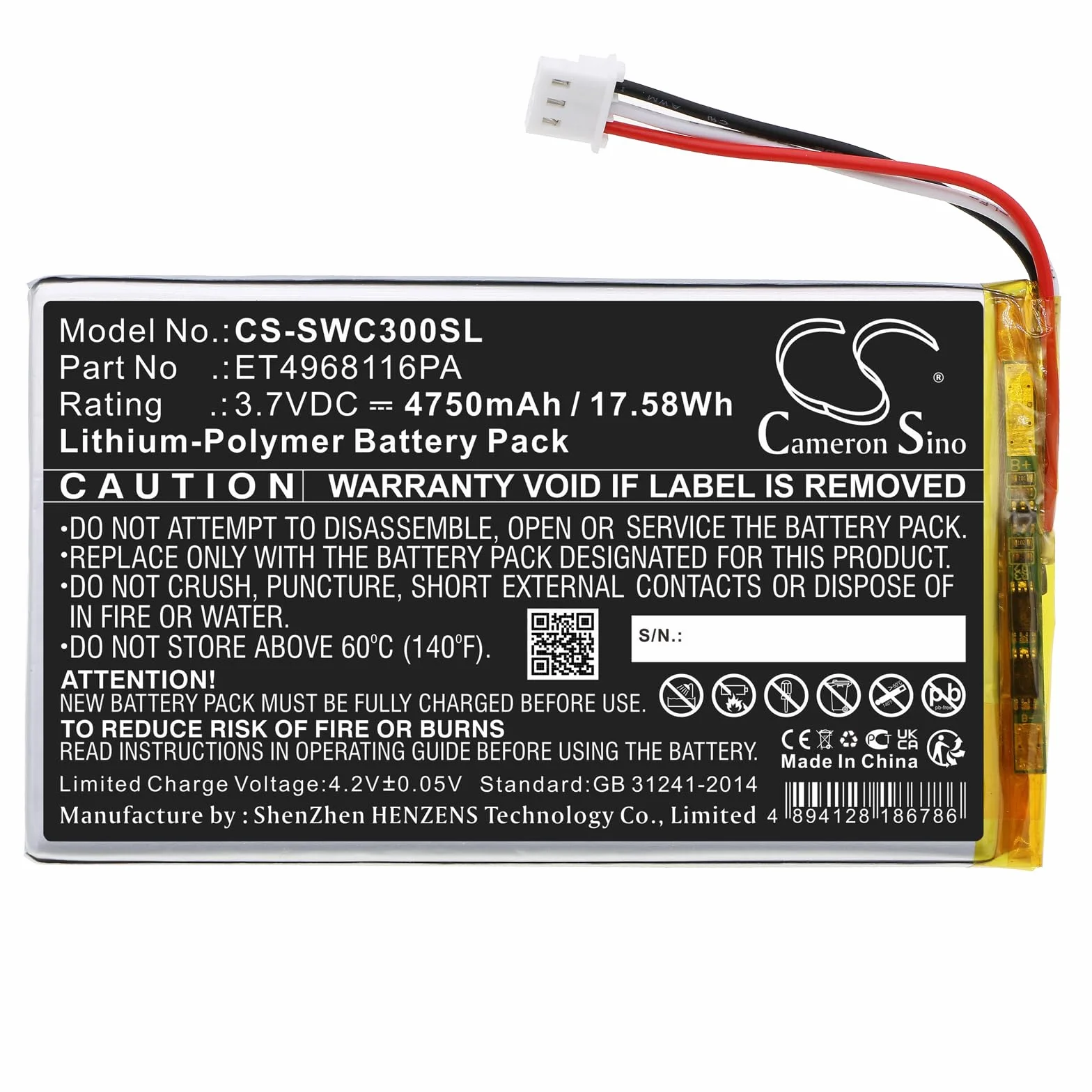 Cameron Sino akumulator do Swing Caddie SC300 4750mAh 17,58Wh
