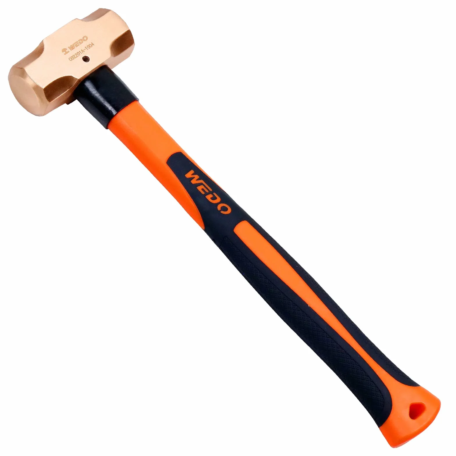 WEDO Miedziany młotek kowalski z uchwytem z włókna szklanego, długi prosty uchwyt, długość 35 cm, 0,9 kg
