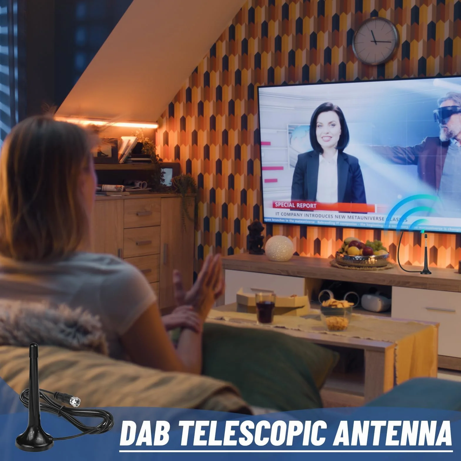 Antena radiowa DAB FM z podstawą magnetyczną i kablem 3 m