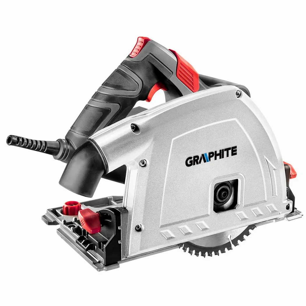 GRAPHITE Piła tarczowa 1200 W, tarcza tnąca 165 x 20 mm, prędkość obrotowa 2200-5200 min¹, zakres cięcia ukośnego 0-47°, głębokość cięcia 57/52 mm, wyświetlacz laserowy, 4,6 kg, klucz imbusowy