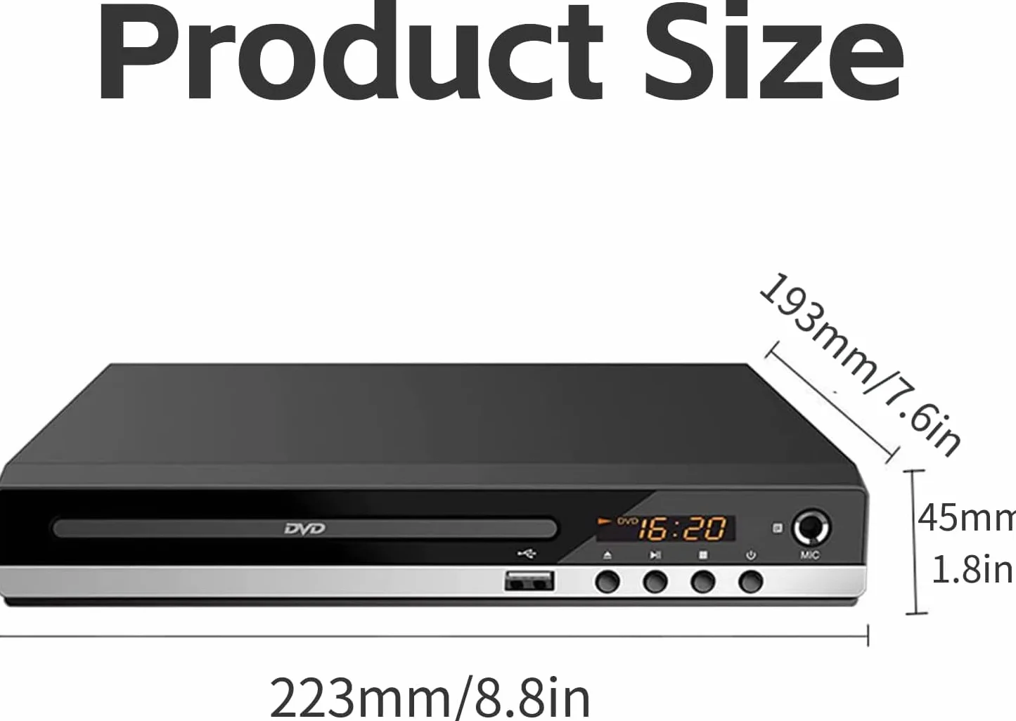 Mini odtwarzacz DVD CD HDMI 1080P AV Dolby Digital USB