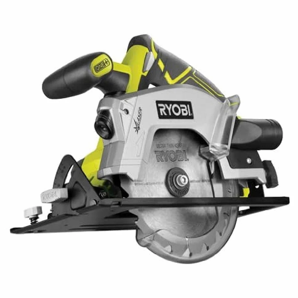 Ryobi Pilarka Tarczowa 18V z Laserem RWSL1801M, 1 x Tarcza Tnąca 150 mm TCT, Prowadnica Boczna, Klucz Sześciokątny, Wersja bez Akumulatora i Ładowarki