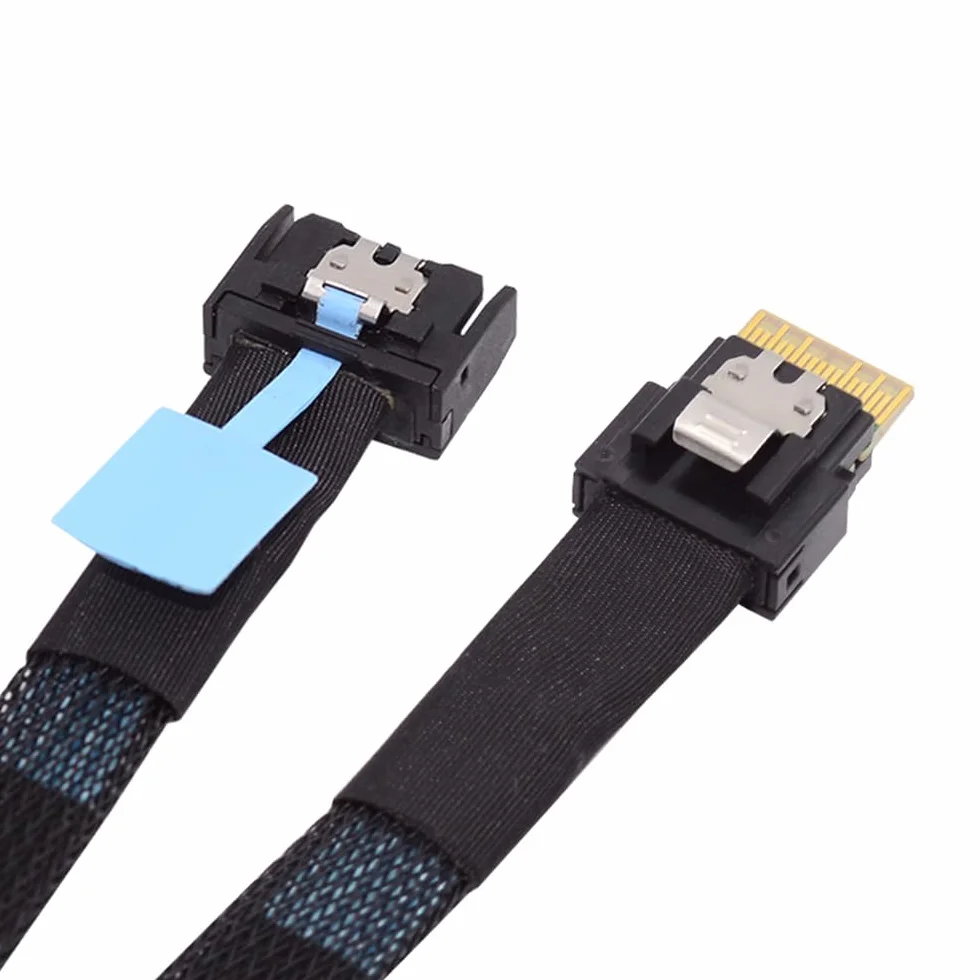 Przedłużacz PCI-E 5.0 Mini Cool Edge IO MCIO 38Pin męski SFF-8654 Slimline 4X 50 cm