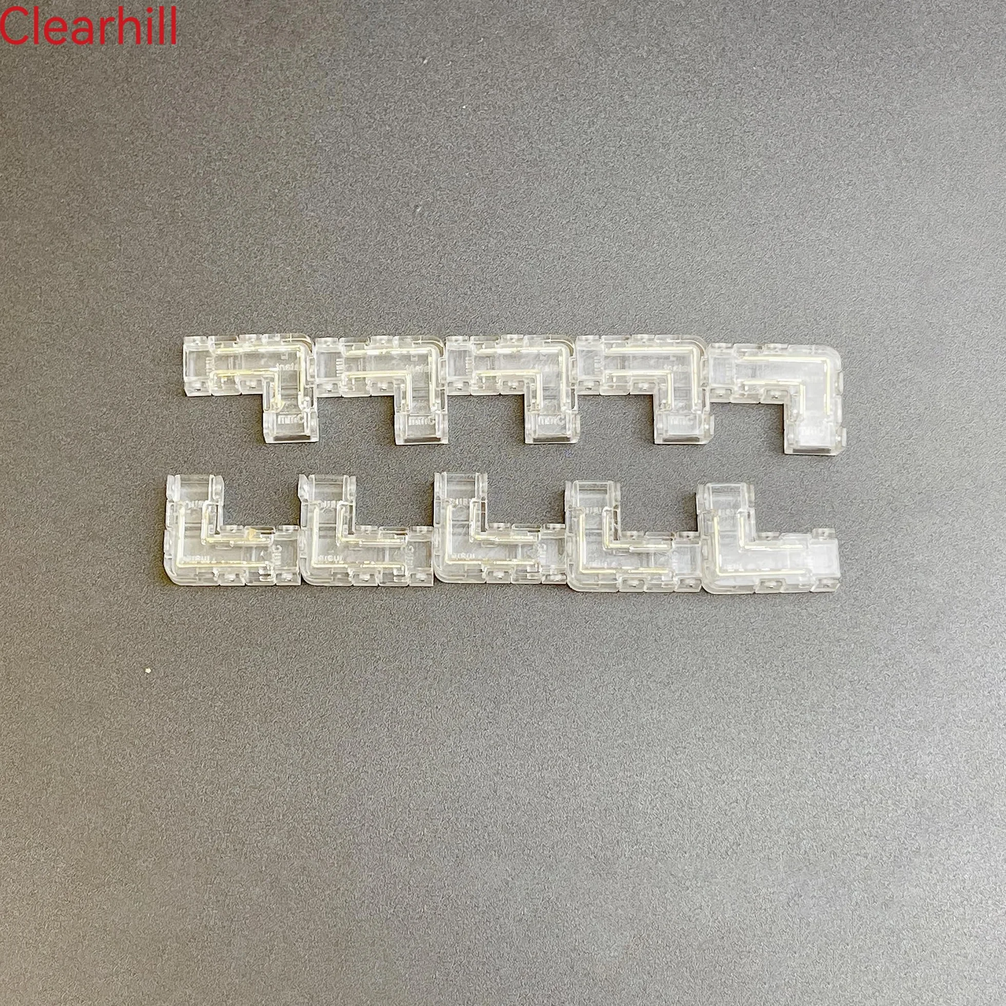 5mm 2Pin 10Packs Przezroczyste bezlutowe L-Shape COB LED Strip Connectors, 90 ° prostokątne połączenia narożne do 5V 12V 24V jednokolorowe światła LED Strip, bezproblemowe połączenie