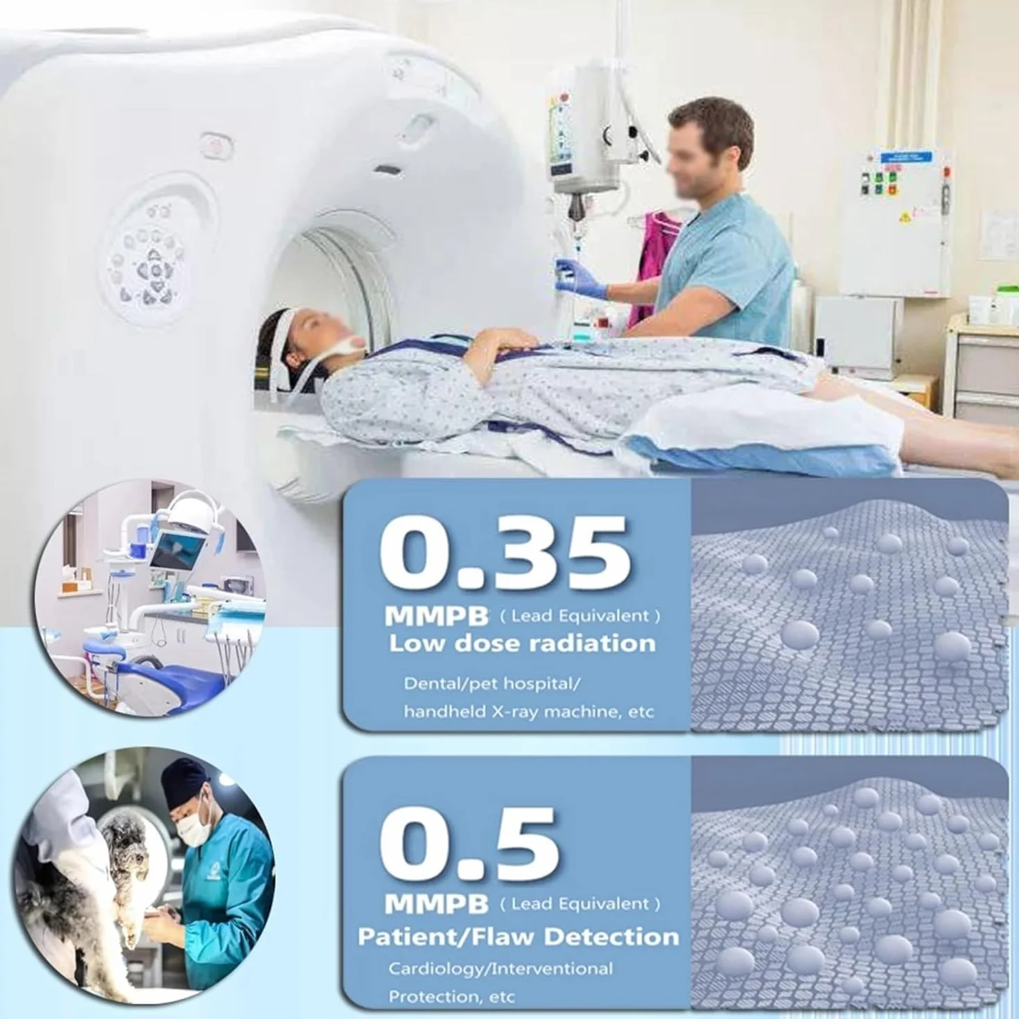 Ołów Odzież do ochrony przed promieniowaniem rentgenowskim, Szata ołowiowa, Odzież ołowiowa do ochrony przed promieniowaniem, 0,35 mmpb/0,5 mmpb