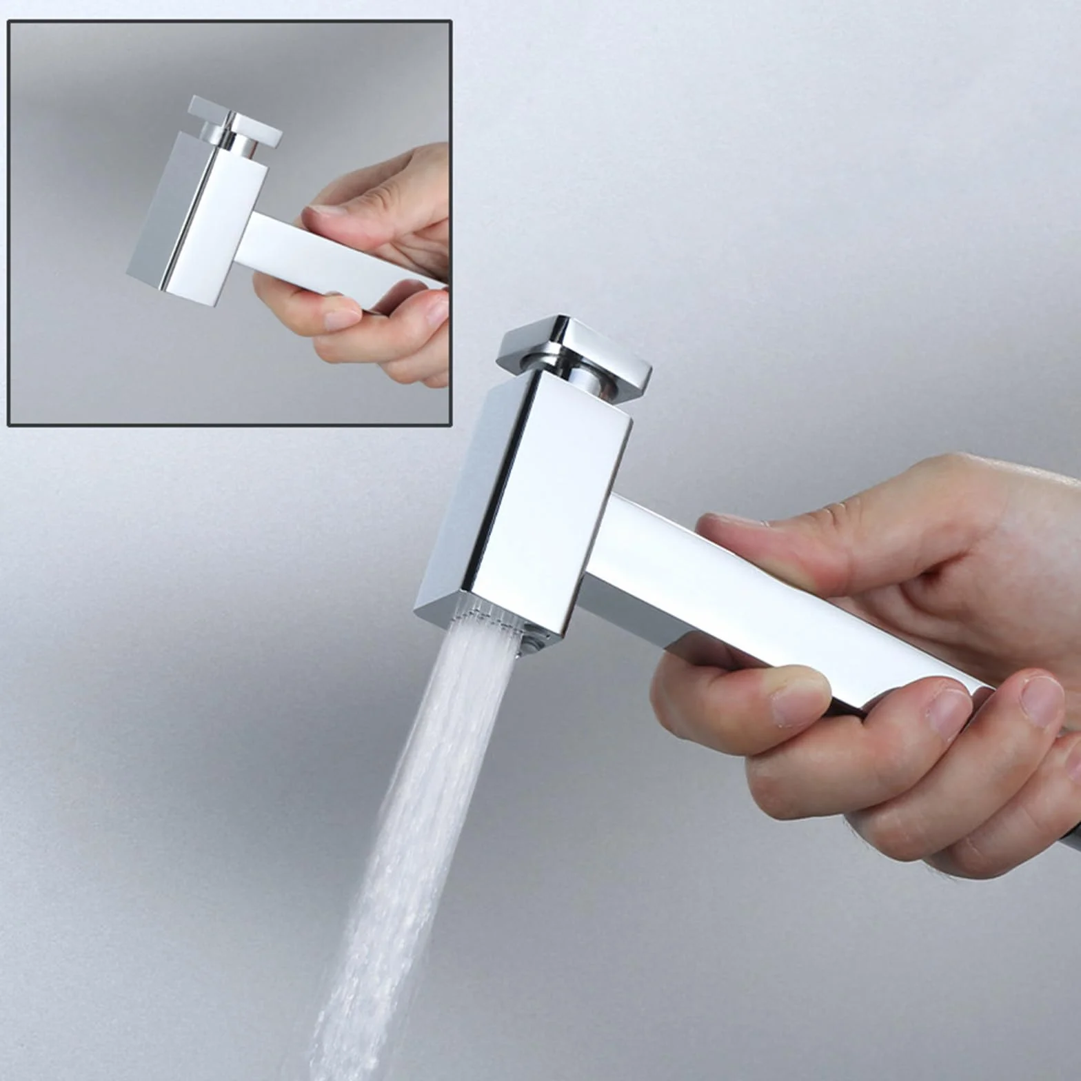 Bidet słuchawka prysznicowa do toalety, chromowana, mosiądz, montaż ścienny, kran zimna woda z wężem 1,5 m, na balkon, do łazienki