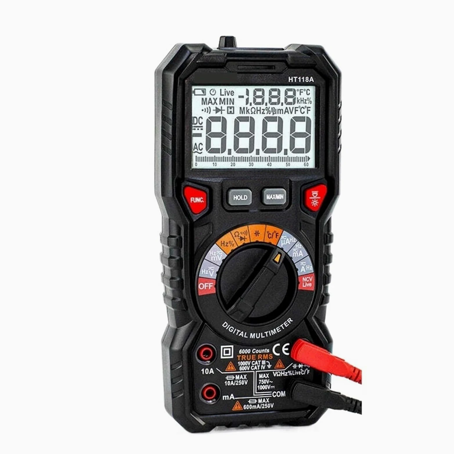 Multimetr Cyfrowy Auto Zakres Szybko Dokładnie Mierzy Multimetro 1000V 10A AC DC Ohm NCV Miernik Temperatury Napięcia Na Żywo Szybko Dokładnie Łatwy Odczyt