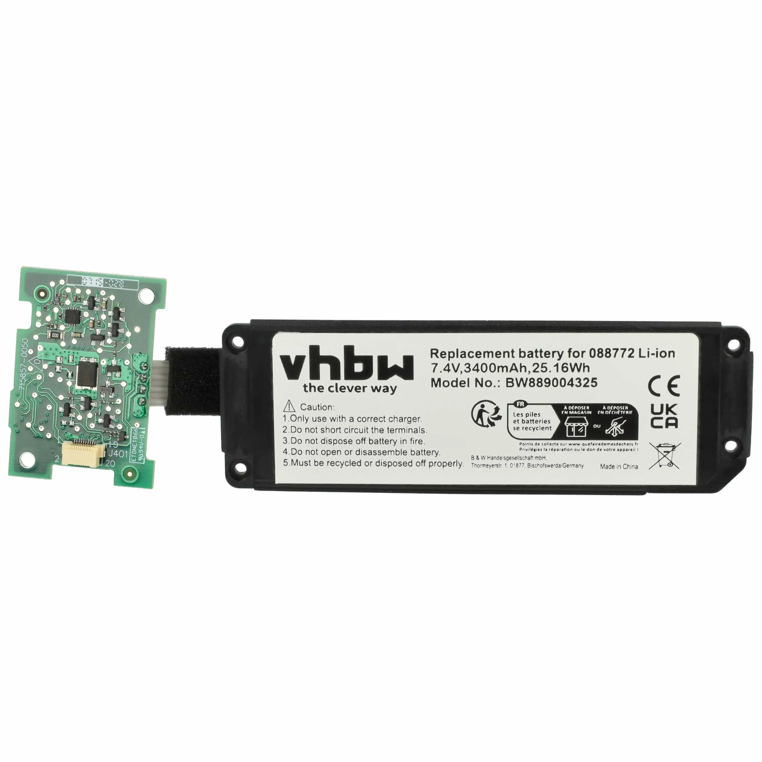 vhbw Akumulator kompatybilny z Bose SoundLink Mini 2, 3400 mAh, 7,4 V, litowo-jonowa