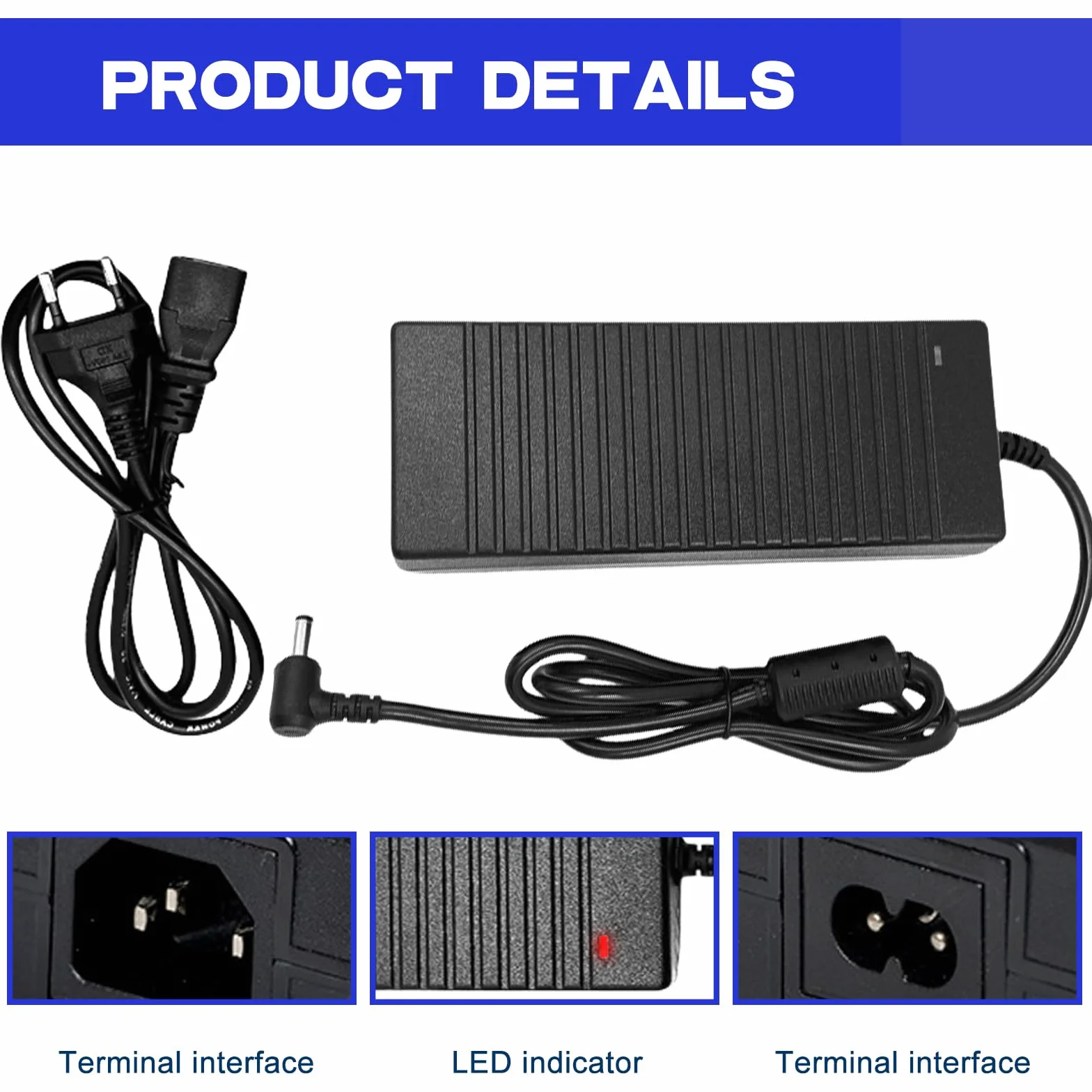 Zasilacz 12 V, 10 A, adapter AC 100V-240 V na DC12V 10A, transformator zasilający 120 W z gniazdem DC 5,5 mm x 2,5 mm do taśm LED, DVD, telewizorów, kamer, routerów