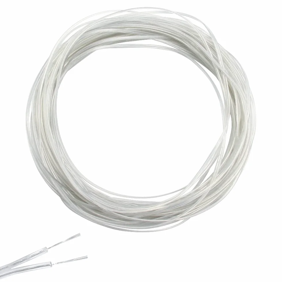 LanYing 15 Metrów 28AWG Maks 12V Przezroczysty 2-Żyłowy Kabel Płaski Elektryczny PVC Miedziany 0,75 mm² Do Małych Urządzeń