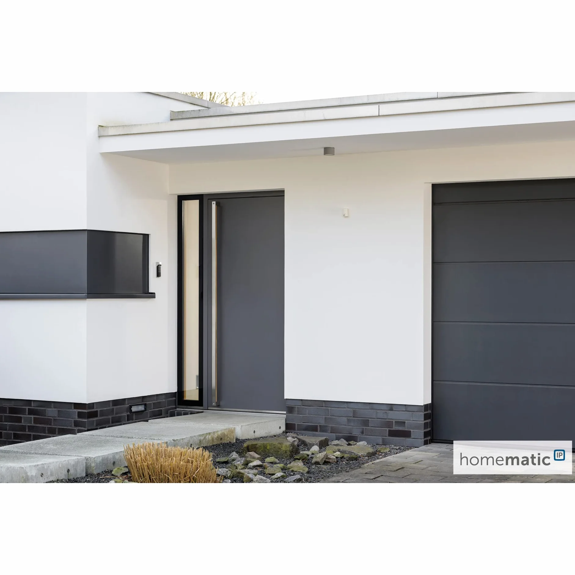 Homematic IP Smart Home Keypad, zamek szyfrowy do drzwi wejściowych z funkcją aplikacji, otwieranie i zamykanie za pomocą kodu numerycznego, rozszerzenie do napędu zamka drzwi Homematic IP 156424A0