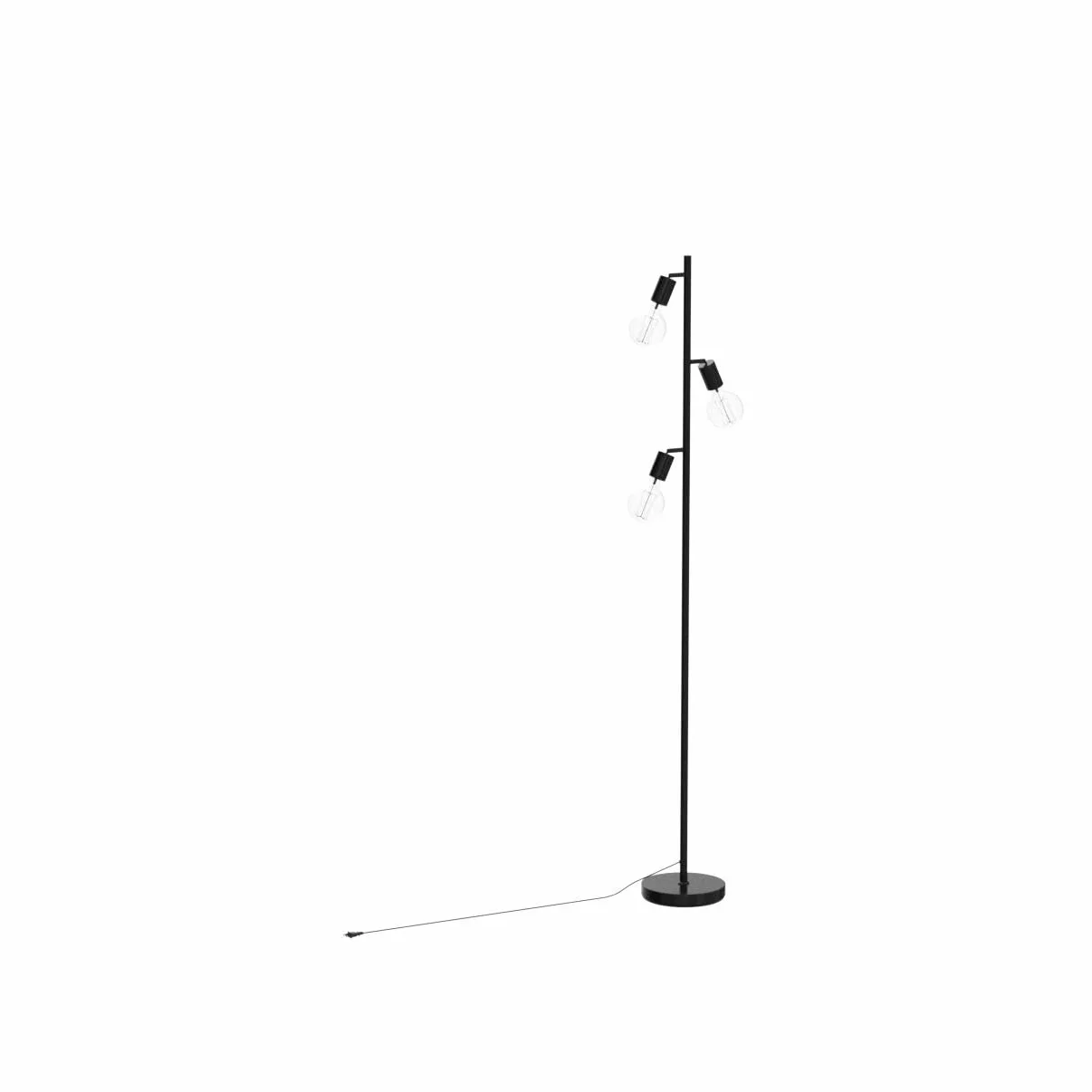 BRILONER Leuchten - Lampa podłogowa, obrotowa lampa stojąca, 3x E27, w tym. przełącznik kablowy, retro, vintage, czarny, 220x1,600mm (DxH), 1387-035