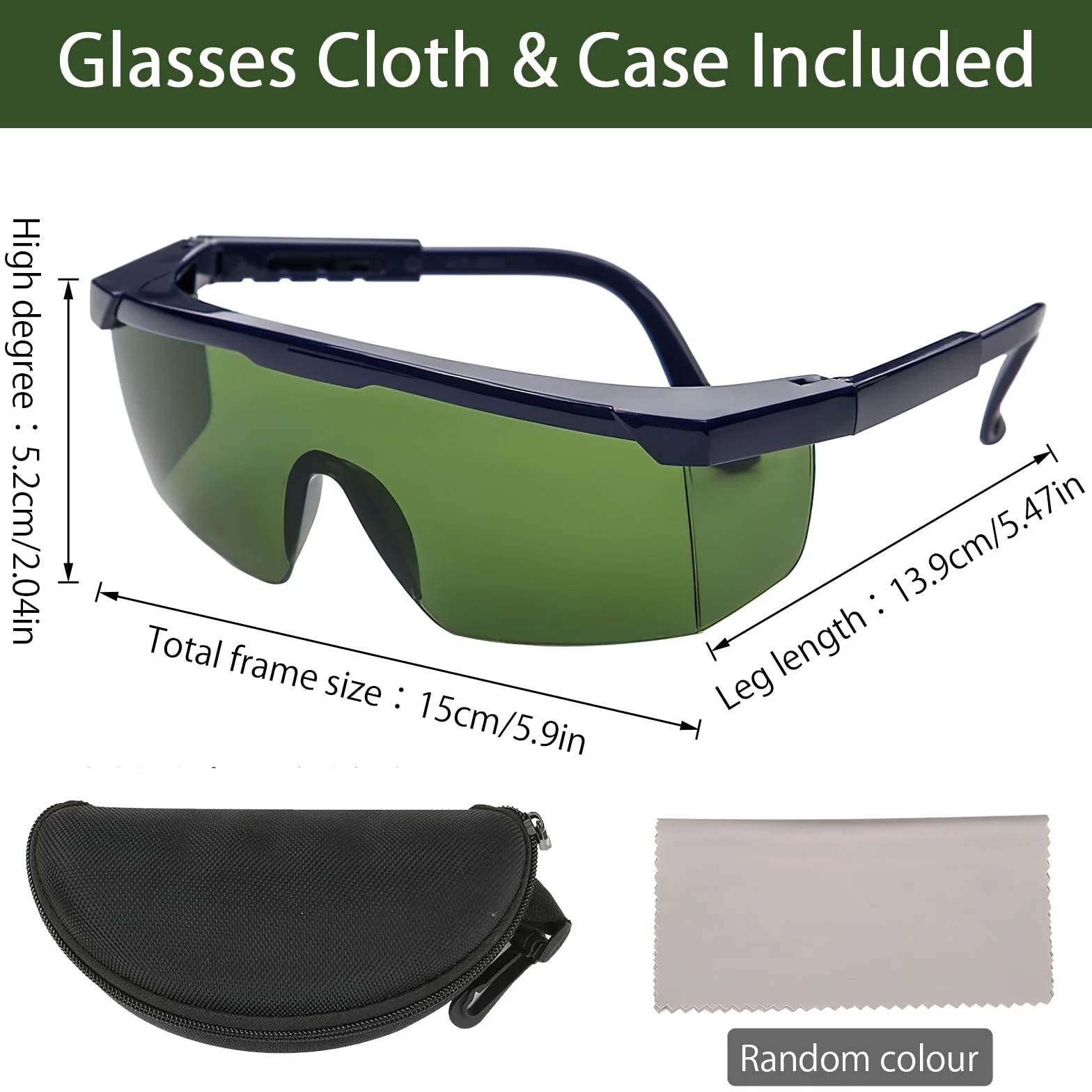 HENGBIRD Laserowe okulary ochronne IPL, 200-2000 nm, okulary ochronne na podczerwień, laserowe soczewki ochronne, IPL, IPL, okulary ochronne laserowe dla mężczyzn i kobiet