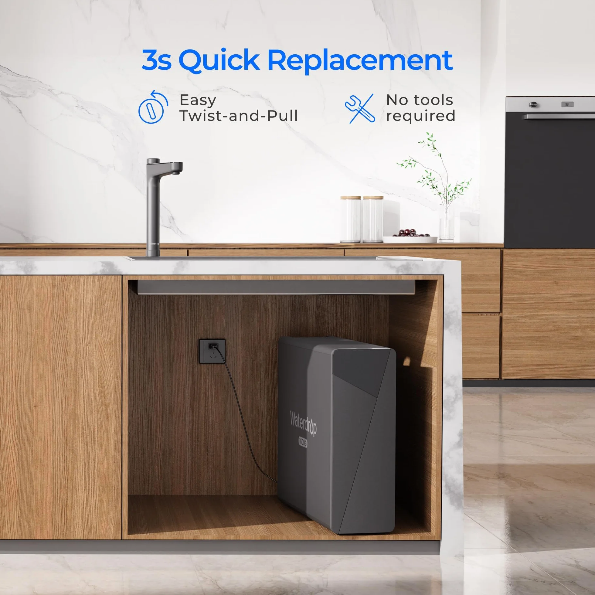 Waterdrop Filtr WD-F2, zamiennik dla systemu odwróconej osmozy WD-X8, żywotność 6 miesięcy