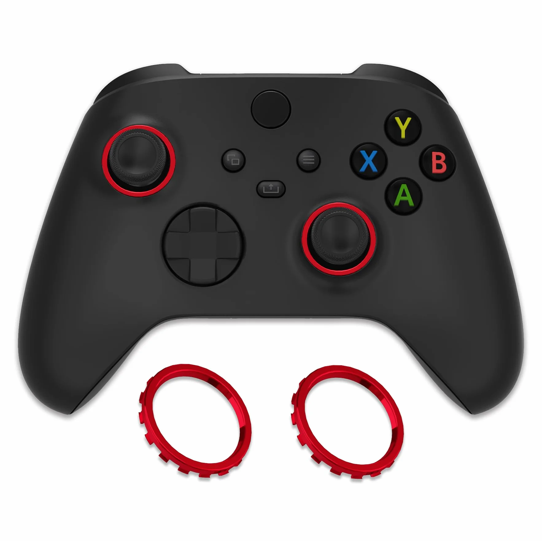 eXtremeRate Chrom Czerwony Custom Accent Rings dla Xbox Series X/S Controller, Akcesoria Zamienne dla Xbox One Elite, Elite Series 2