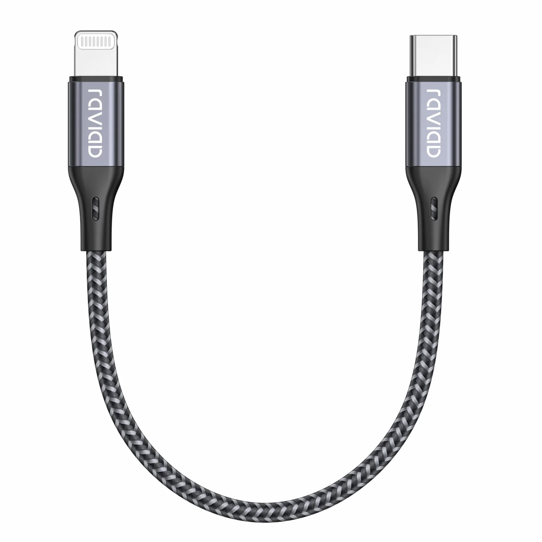 RAVIAD Kabel USB C Lightning 0,3 m [certyfikat MFi] kabel do ładowania iPhone Power Delivery Nylon typ C to Lightning kabel do ładowania do iPhone 14/13 Pro / 13 Pro Max / 13 Mini / 12 Pro Max / 12