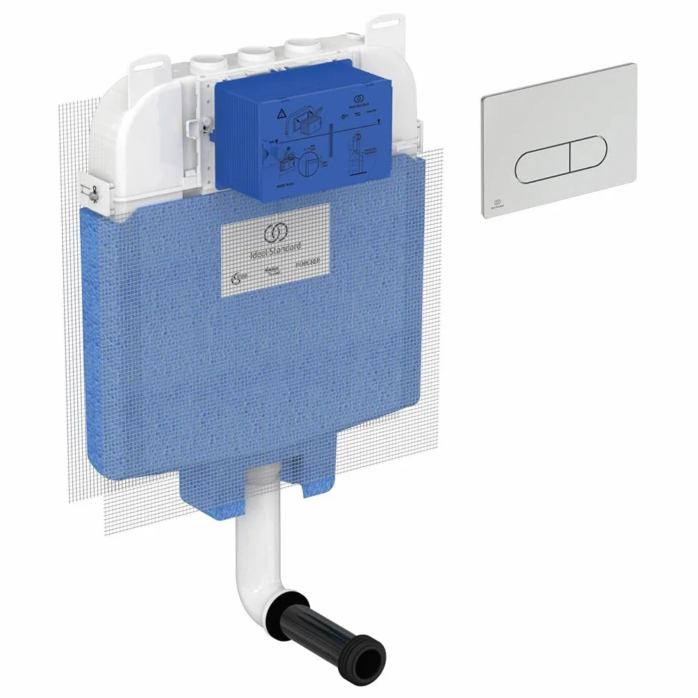 Ideal Standard T4931AA Prosys 80 spłuczka do toalety stojącej + płytka mechaniczna Oleas M1 chromowana