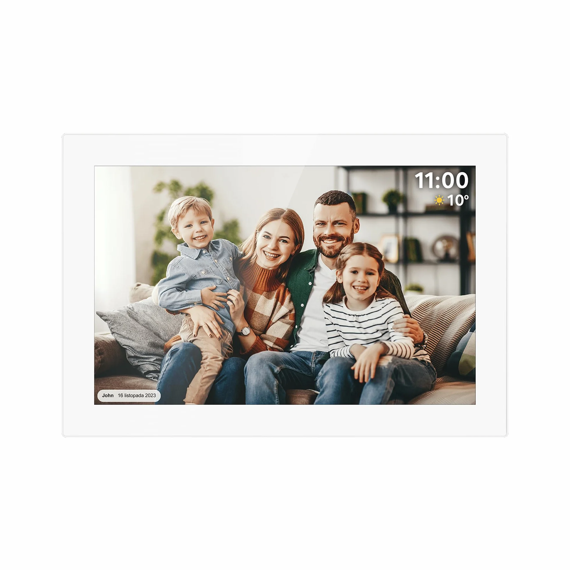 Krüger&Matz Cyfrowa Ramka na Zdjęcia FRAMEO 1280 x 800 px 10,1" Wi-Fi MicroSD Timer Pogoda Biała KM1100W