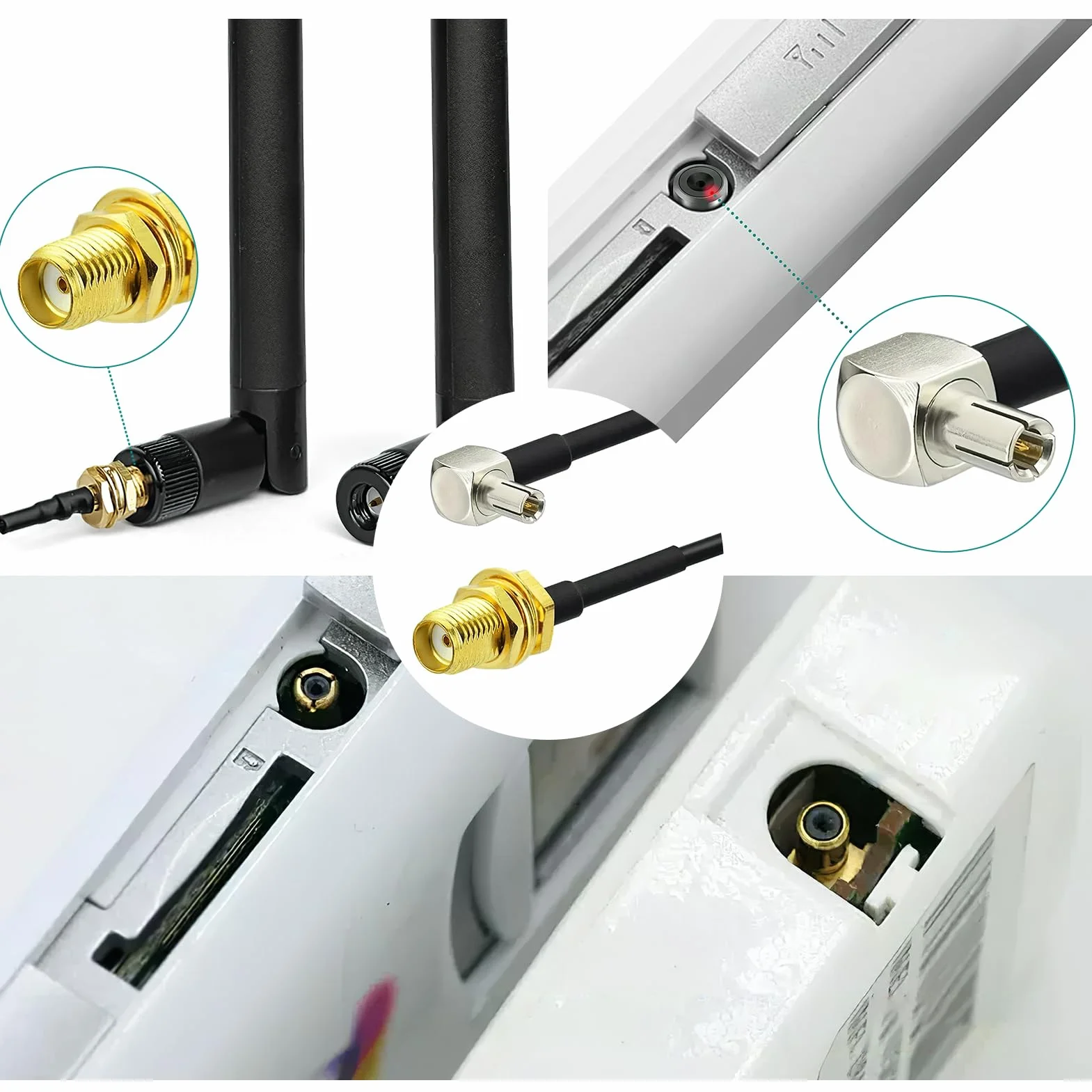 SMA do TS9 RG174 Kabel Kątowy z Adapterem Przedłużacz 20 cm dla Huawei 2G 3G 4G LTE Antena UMTS