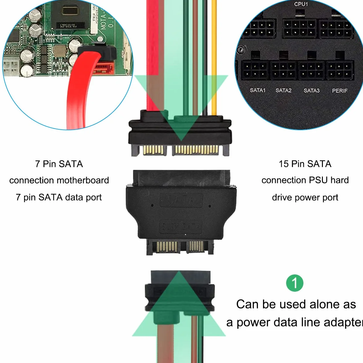 Adapter SATA to Slim 22Pin Female 13Pin męski Konwerter do 2,5" HDD