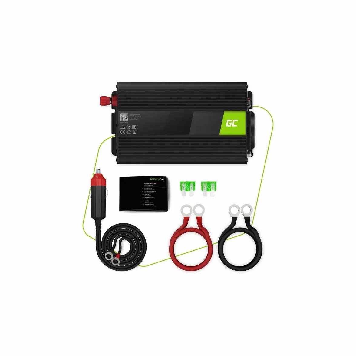 Green Cell® 500W/1000W 12V do 230V Volt Czysty Sinus sinusoida Przetwornica Inwerter napięcia samochodowa Falownik solarny Konwerter prądu przemiennego Czysta fala sinusoidalna Przetwornik DC AC