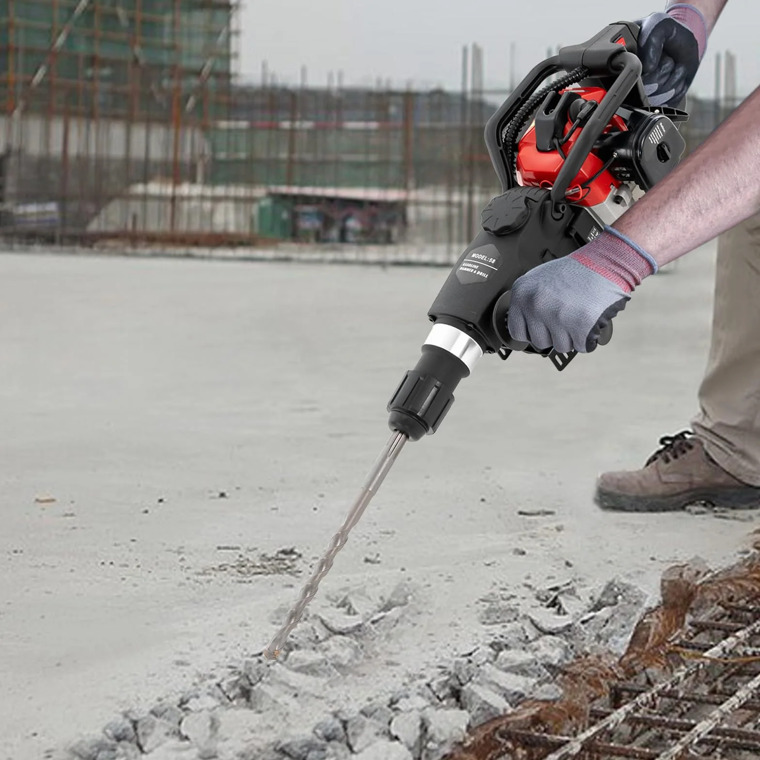 Benzynowy młot wyburzeniowy do betonu 32,7 CC 2 skok 1800 W młotek udarowy, młotek udarowy, młotek dłutowy 30J