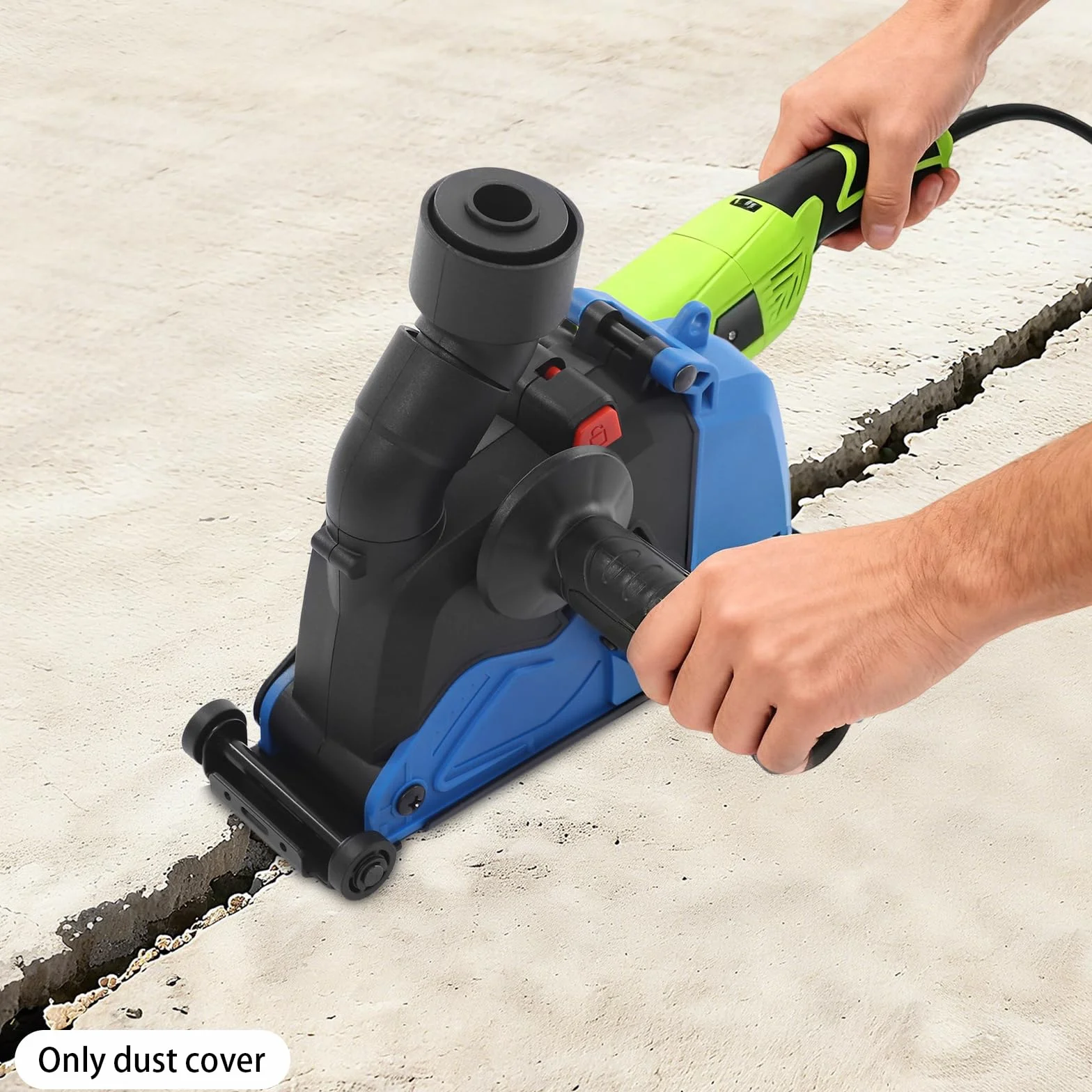 Okap ssący, szlifierka kątowa 125/150 mm, okap ssący z adapterem 360° i regulacją głębokości cięcia (do 42 mm), uniwersalna do szlifierek 5" i 6" z przyłączem do odkurzacza