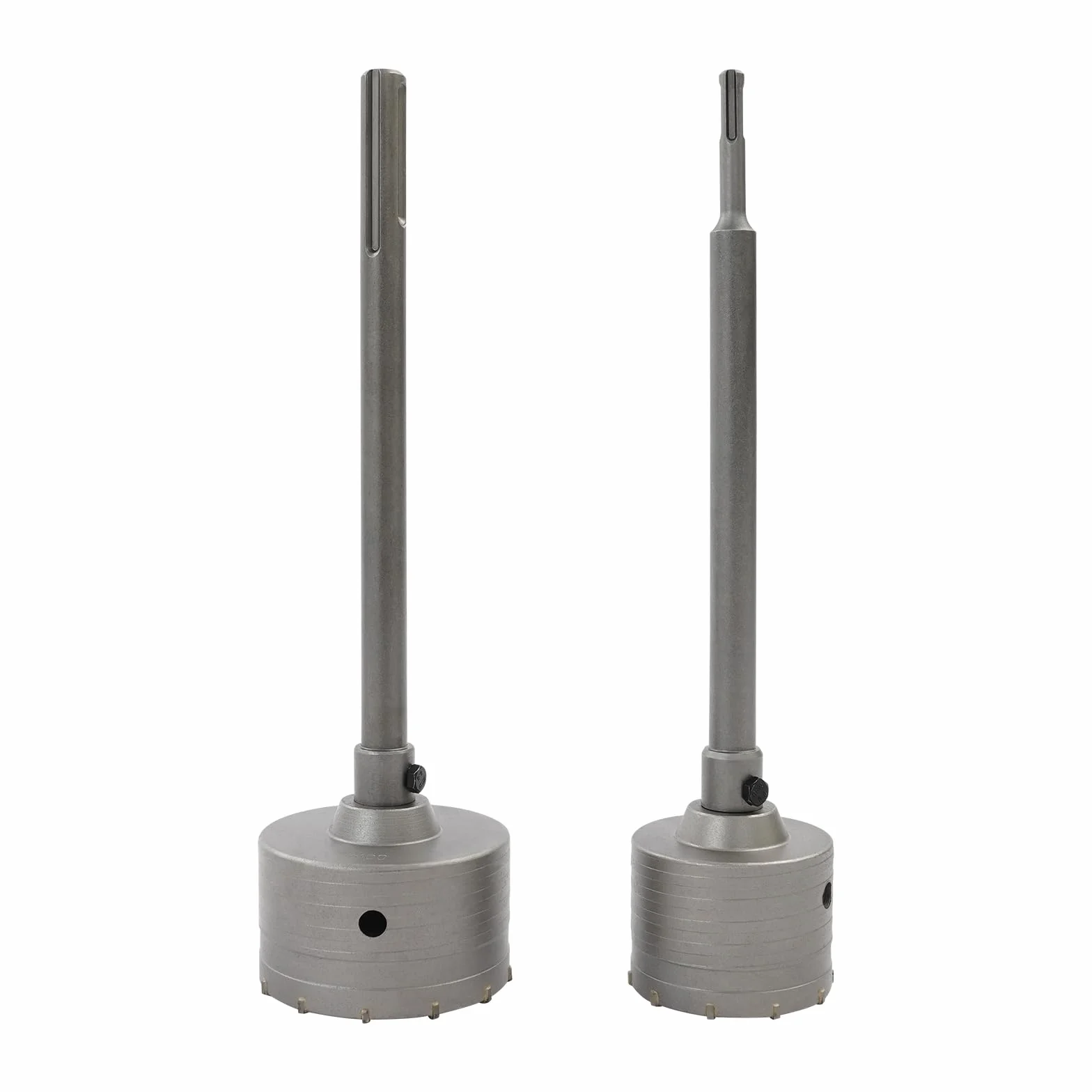 Zestaw wierteł do otworów – Ø 30/40/68/80/100 mm + Ø 8 x 110 mm wiertło centrujące + trzpień SDS Plus i Max 300 mm, w walizce na narzędzia, wiertło ścienne do betonu, do cegły, gliny, pianki i ścian