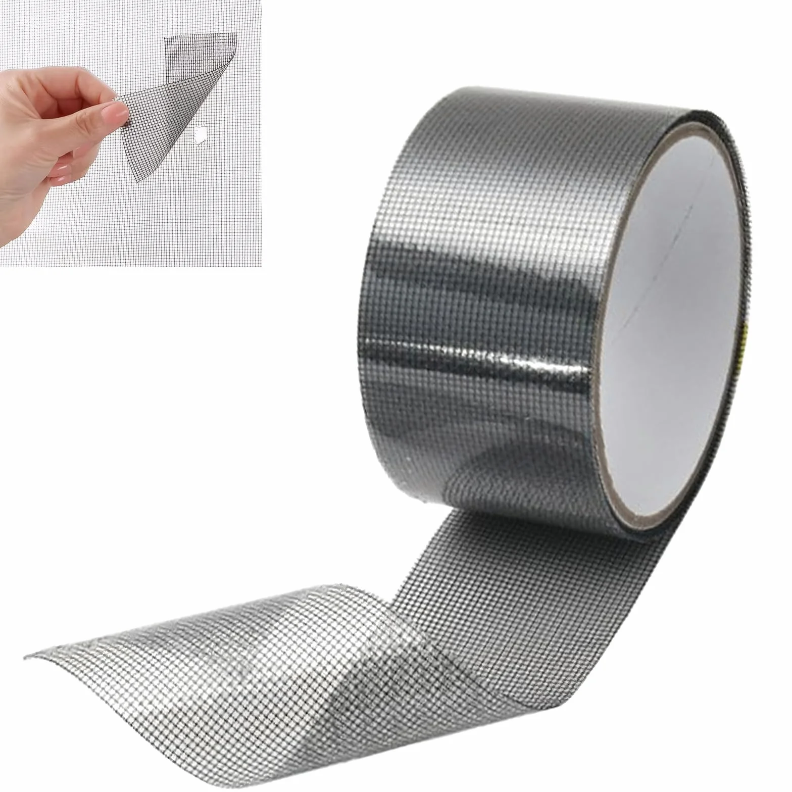Zestaw do naprawy moskitiery, taśma klejąca, 5 cm x 10 m, czarna taśma naprawcza do moskitiery, 1 rolka