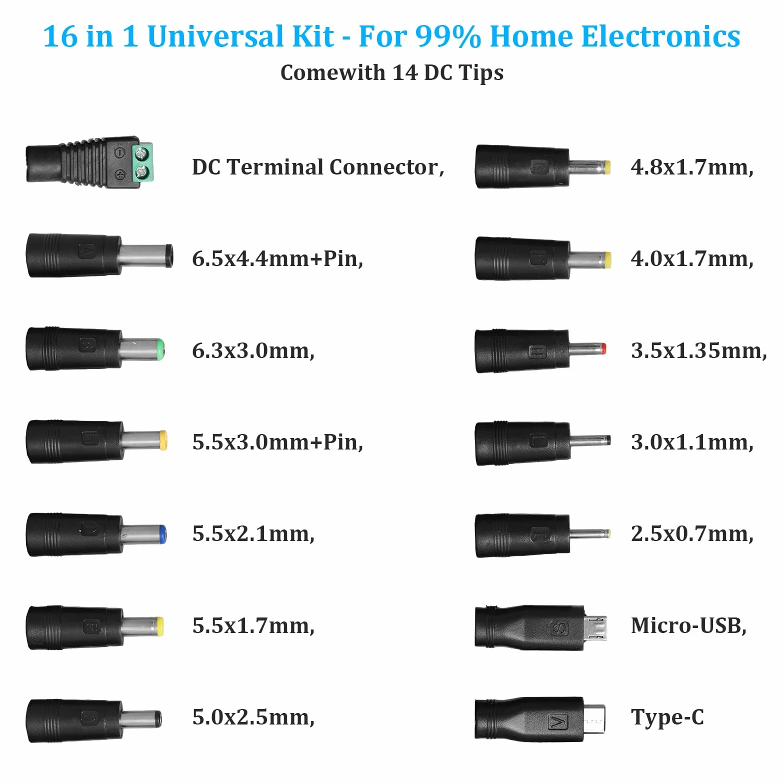 Uniwersalny zasilacz 3 V-24 V, regulowany zasilacz 100 V-240 V AC do DC ze wskaźnikiem napięcia LED 3 A 72 W, regulowany adapter sieciowy 5,5 x 2,5 mm, 16 końcówek, regulowany adapter sieciowy