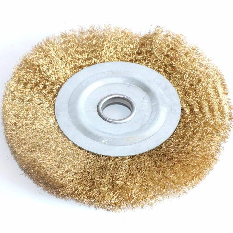 Szczotka tarczowa Szczotka tarczowa z drutu nylonowego 0,13 mm Płaska szczotka tarczowa z drutu mosiężnego do szlifierki stołowej Polerowanie Narzędzie ścierne Odrdzewianie metalu Gratowanie