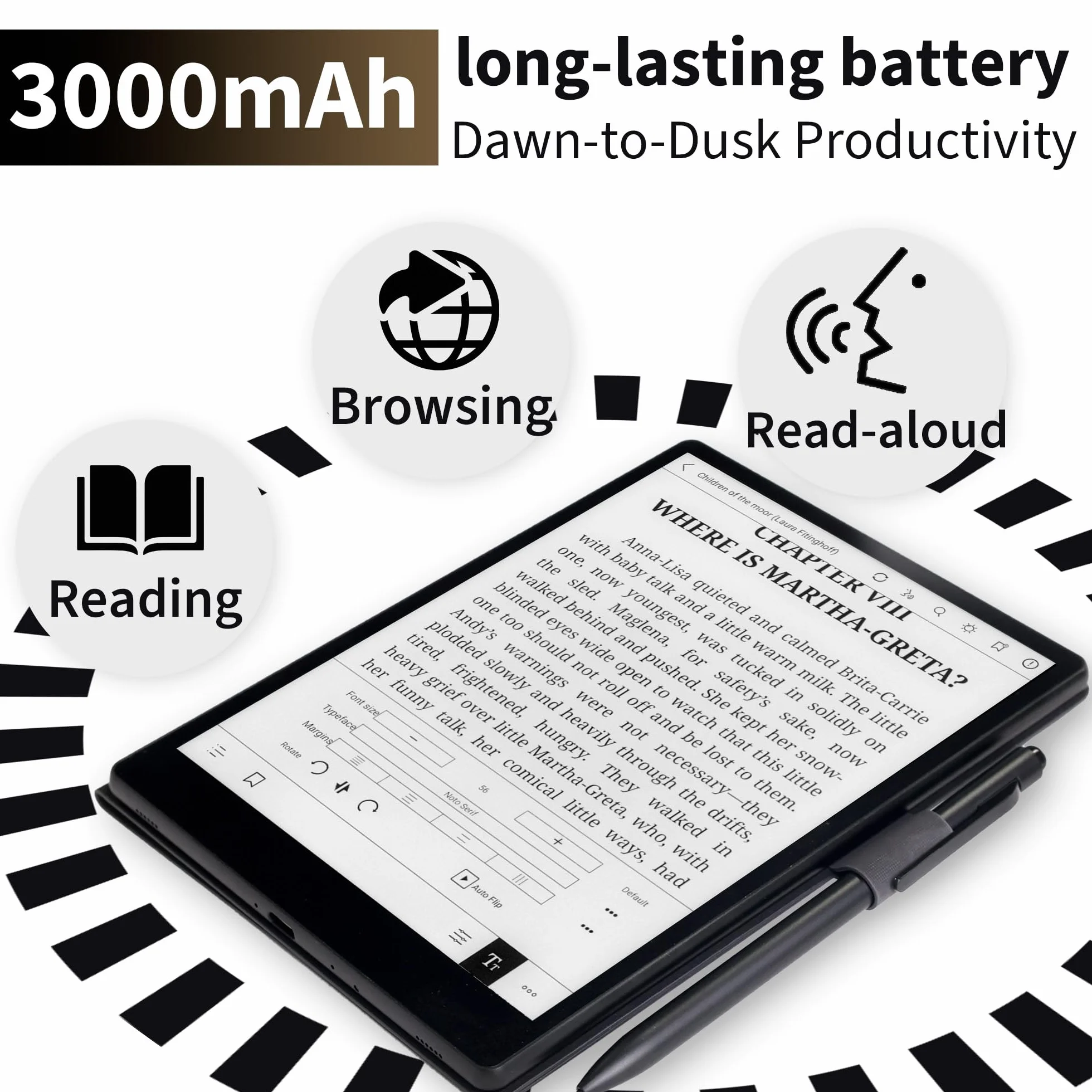 Veidoo Czytnik e-booków 8,2 cala E-Ink 64 GB ROM 1440 × 1920 IPS 292 PPI SMARTlight WiFi Android