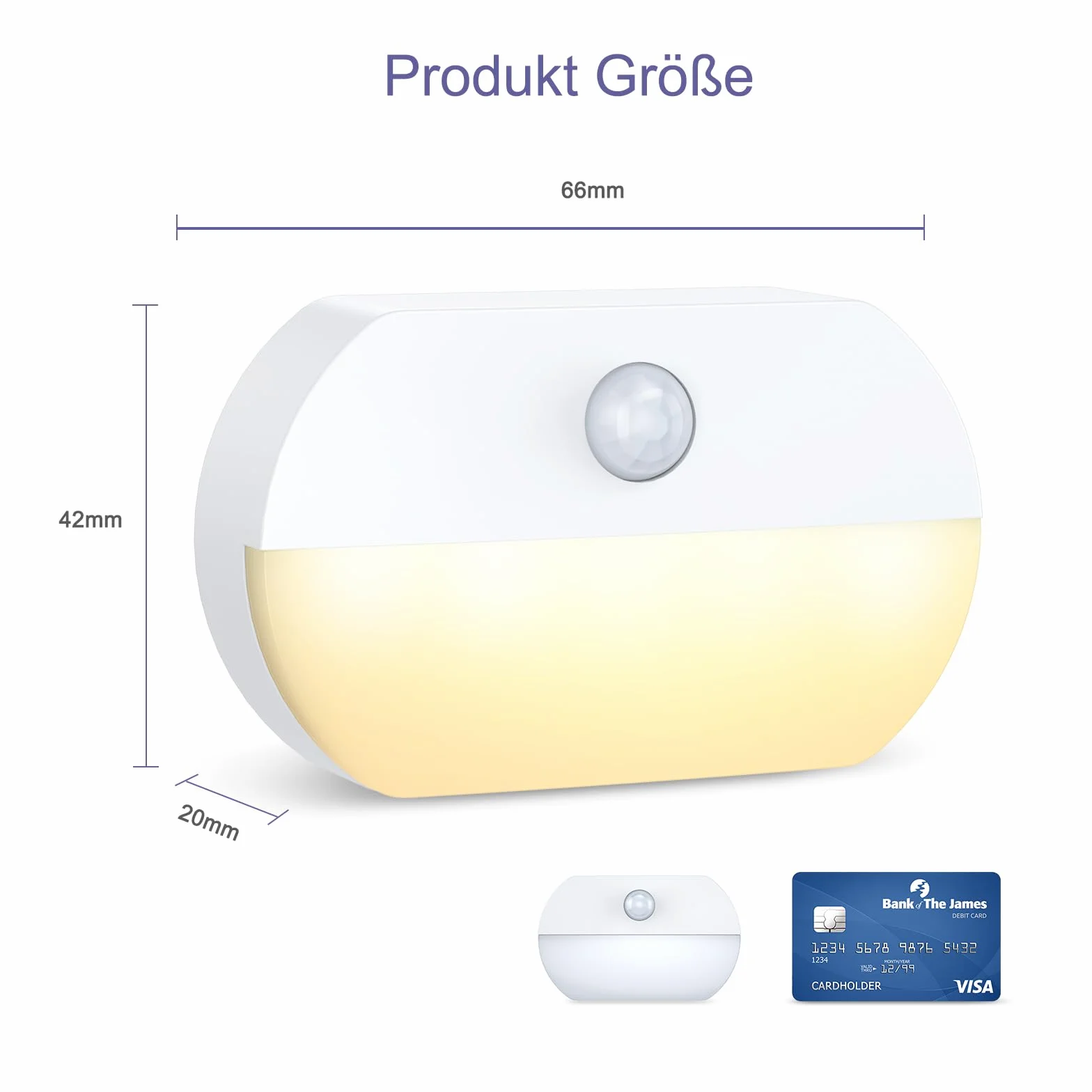 Lampka nocna z czujnikiem ruchu, 2 sztuki LED typu C z 3 trybami (AUTO/OFF/ON), 3 regulowane temperatury barwowe (6000K-4000K-3000K), lampka nocna dla dzieci do sypialni