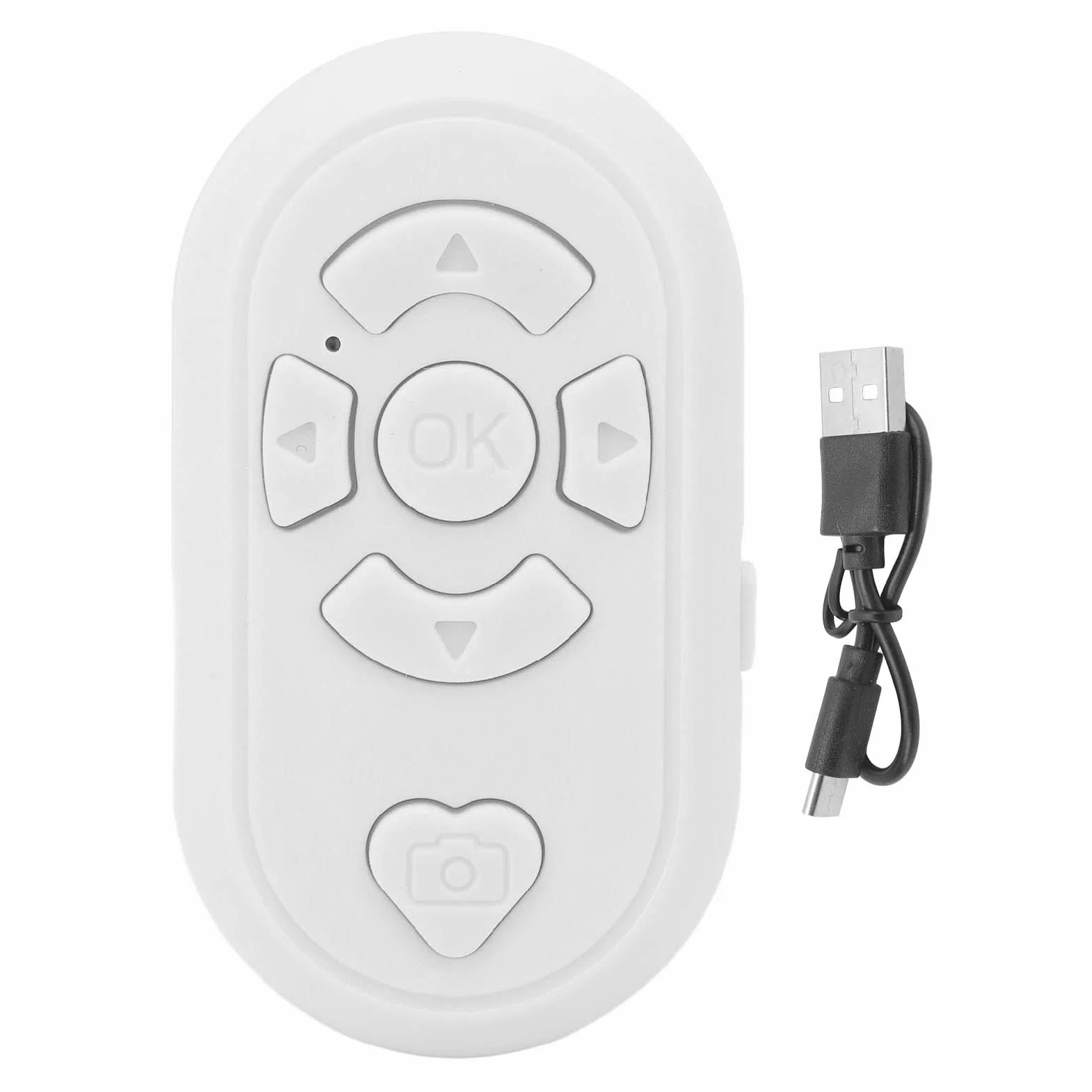Pilot Zdalnego Sterowania Bluetooth Przewracanie Stron Wideo, Emote Kontroler Opuszkami Palców dla Inteligentne Kliknięcie do zdjęć i Filmów, Bezprzewodowa Kamera (Biały)