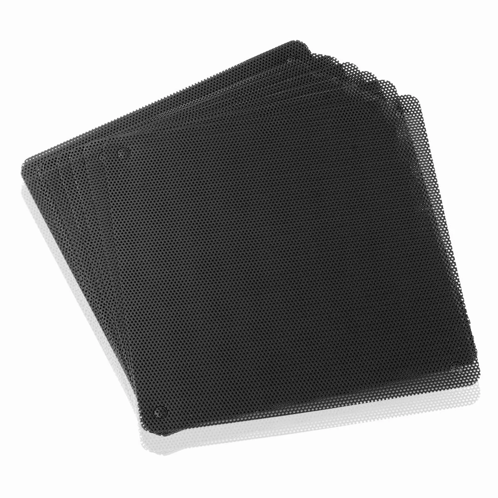 Osłona wentylatora z filtrem drobnego pyłu 120 mm/140 mm, 10 sztuk, czarna