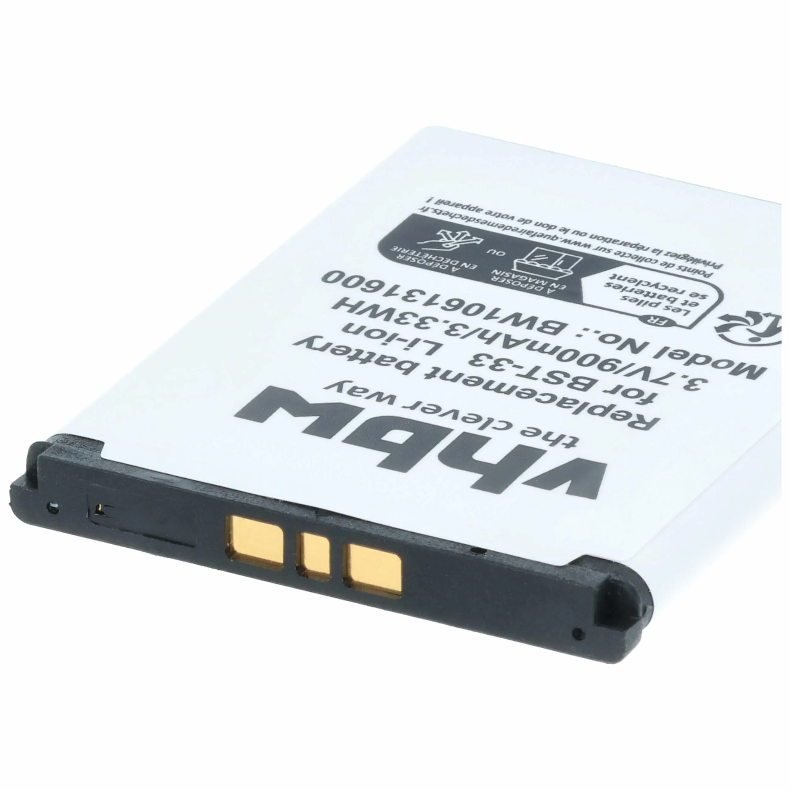 Bateria vhbw kompatybilna z Sony Ericsson Z530i, Z610i, Z800, Z800i, zamiennik smartfonu Xperia Pureness do BST-33 (Li-Ion, 900mAh, 3,7 V)