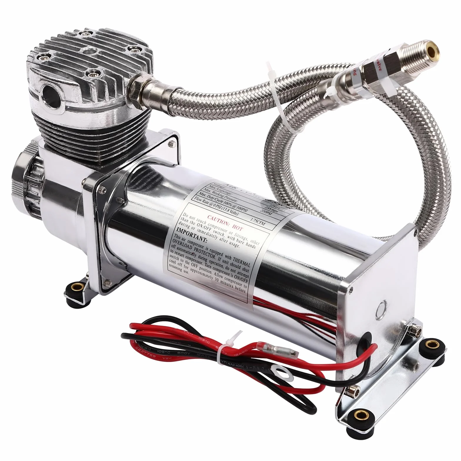 Sprężarka powietrza 12 V, maks. ciśnienie robocze 200 psi, wysokowydajna sprężarka powietrza do klaksonów, opon samochodowych, systemów zawieszenia