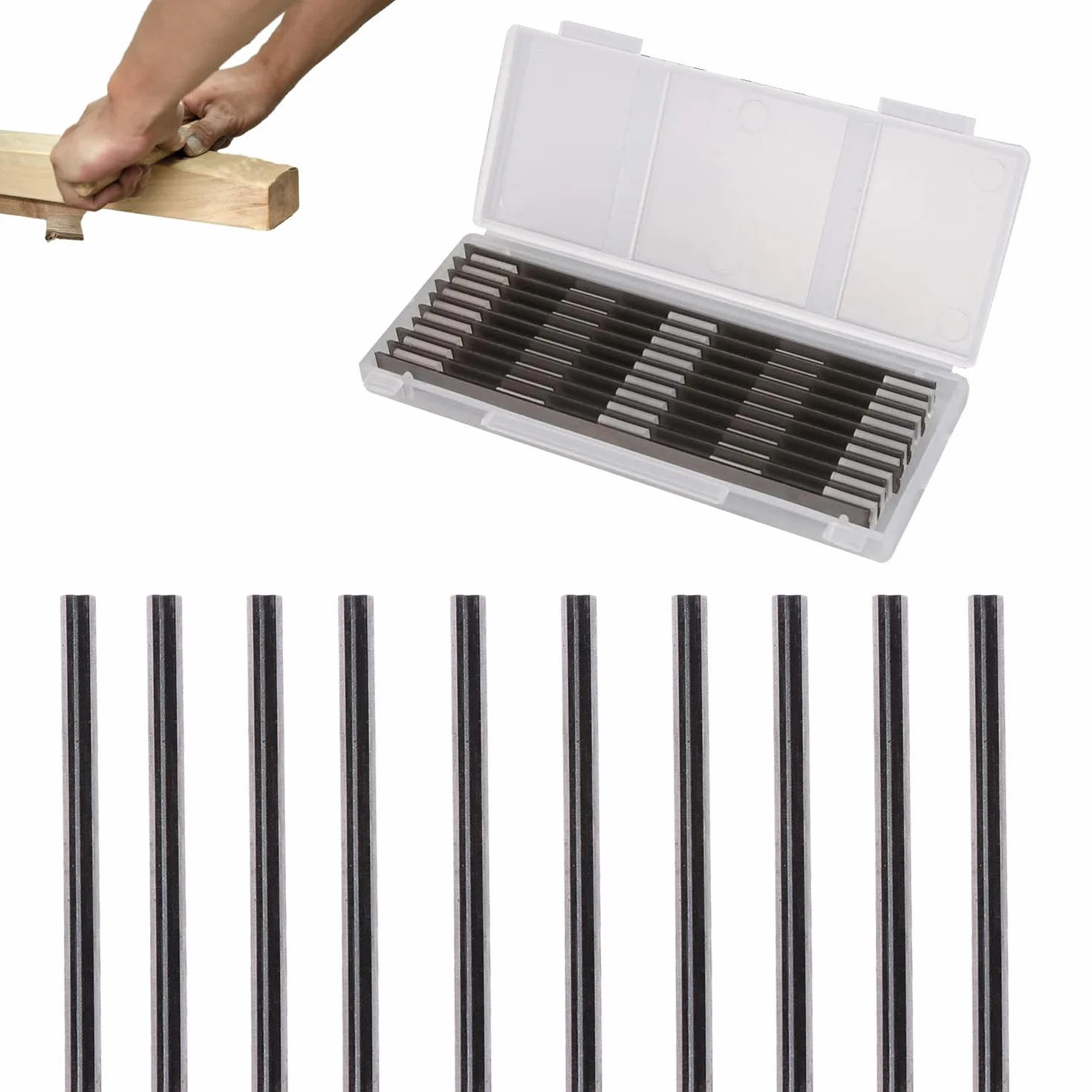 Nóż HSS do strugania 82 mm, zestaw dwustronnych 82x5,5x1,1 mm, struga elektryczna, ostrze HSS, 10 sztuk