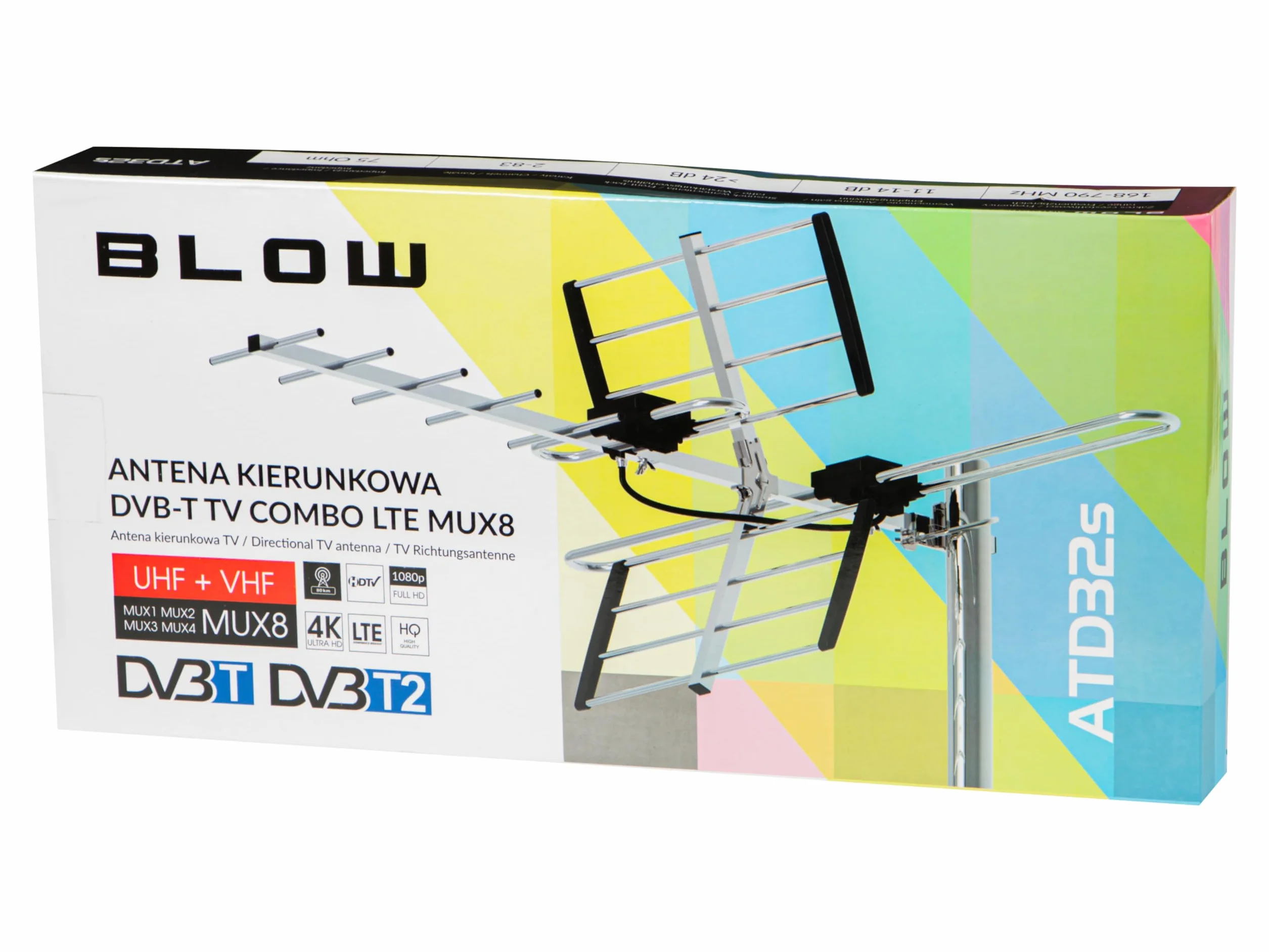 BLOW ANTENA ZEWNĘTRZNA KIERUNKOWA TV NAZIEMNEJ COMBO MUX8 DVB-T2 HD LTE 4K