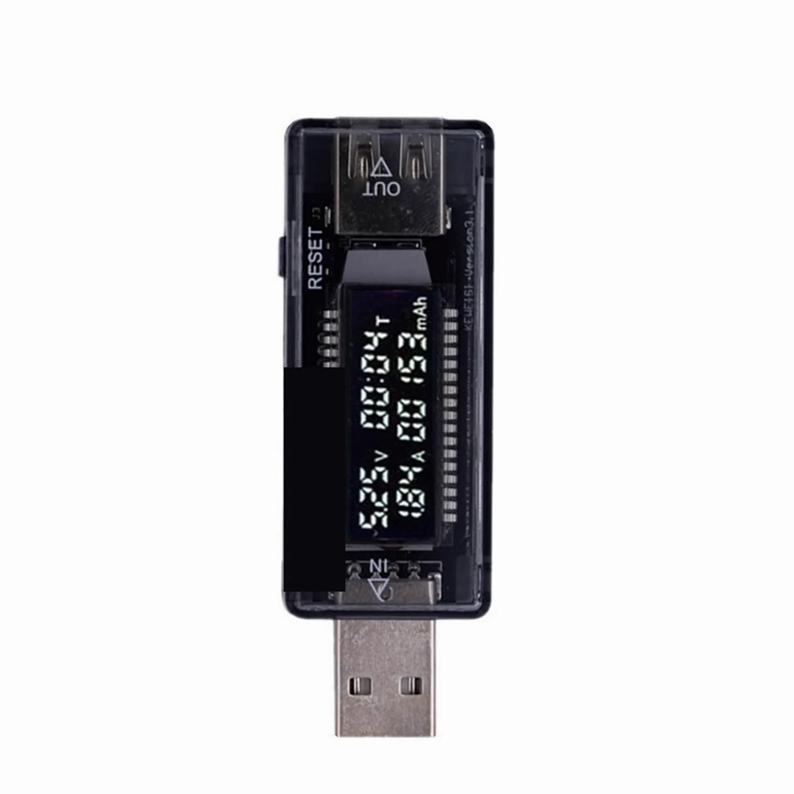 Tester USB 30 sztuk/zestaw Tester USB Tester napięcia prądu Tester pojemności ładowarki Volt Miernik napięcia prądu ny wykrywacz zasilania Test baterii(Nero)